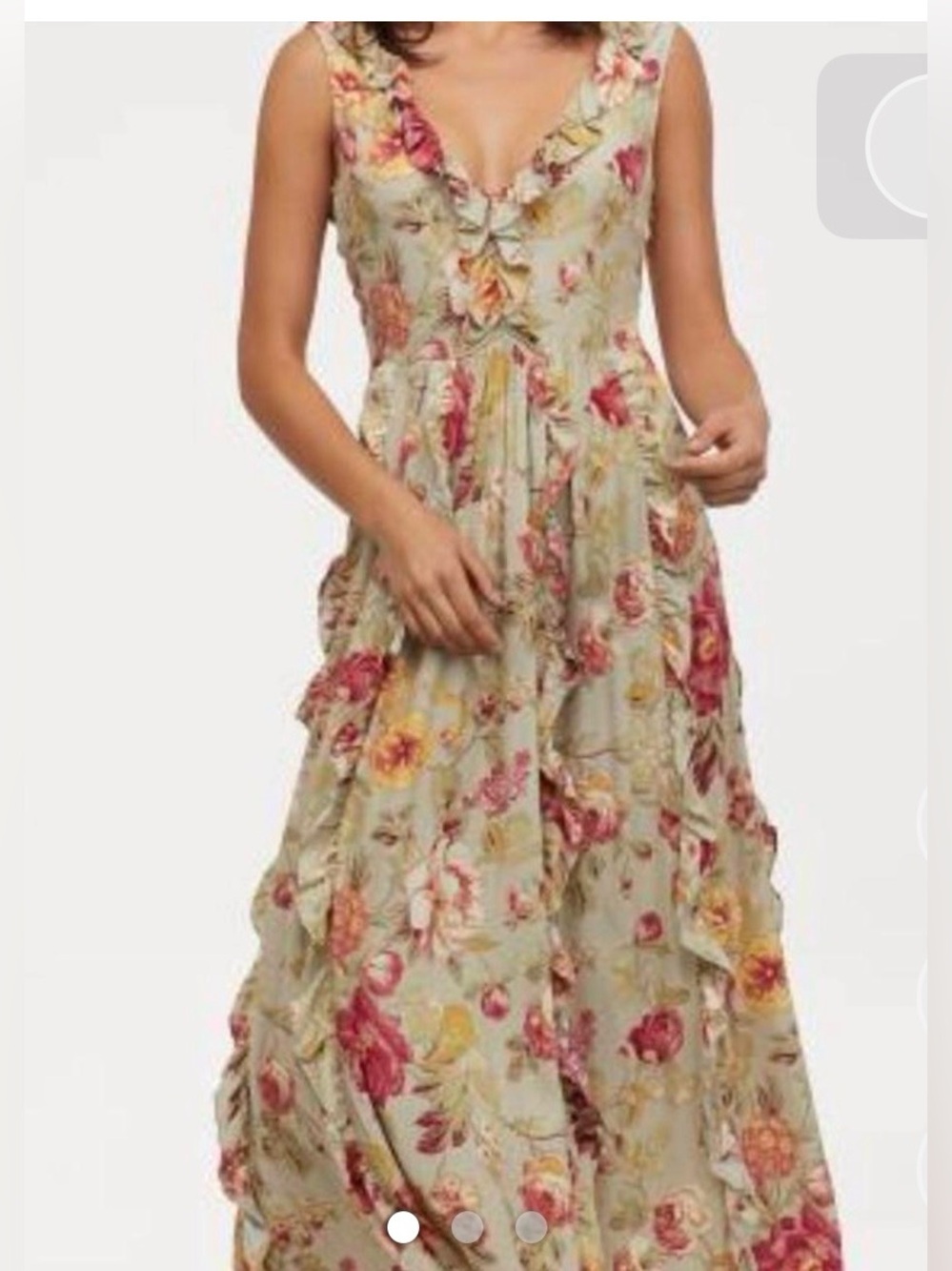 H&M V neck flounced floral V neck cottagecore peasant ruffle feminine dress  10